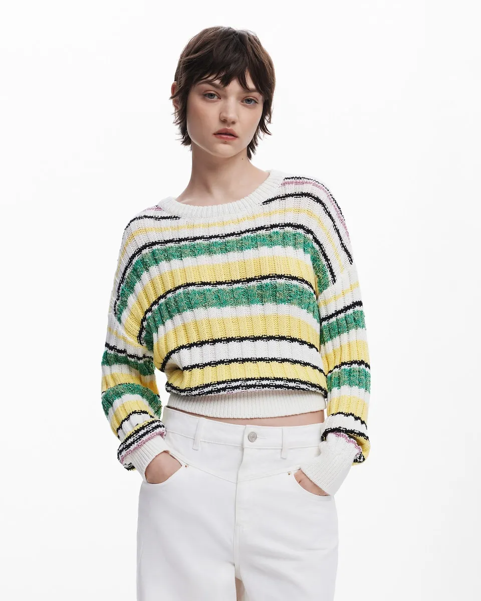 Женский свитер в разноцветную полоску Desigual, мультиколор
Женский свитер в разноцветную полоску Desigual, мультиколор