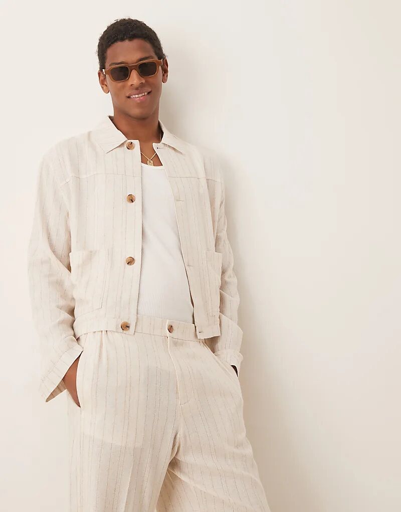 Элегантная льняная куртка-харрингтон ASOS DESIGN в тонкую полоску
Элегантная льняная куртка-харрингтон ASOS DESIGN в тонкую полоску