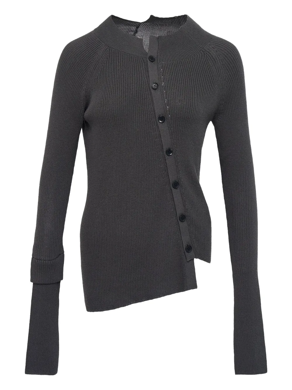 Асимметричный кардиган в рубчик Y's, серый
Асимметричный кардиган в рубчик Y's, серый