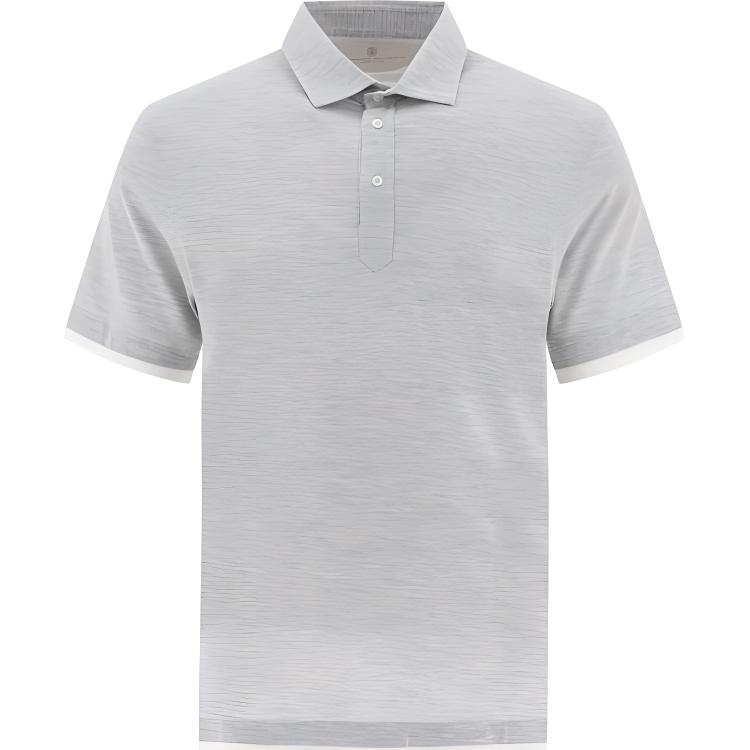 Поло с коротким рукавом и контрастной отделкой Brunello Cucinelli, серый
Поло с коротким рукавом и контрастной отделкой Brunello Cucinelli, серый