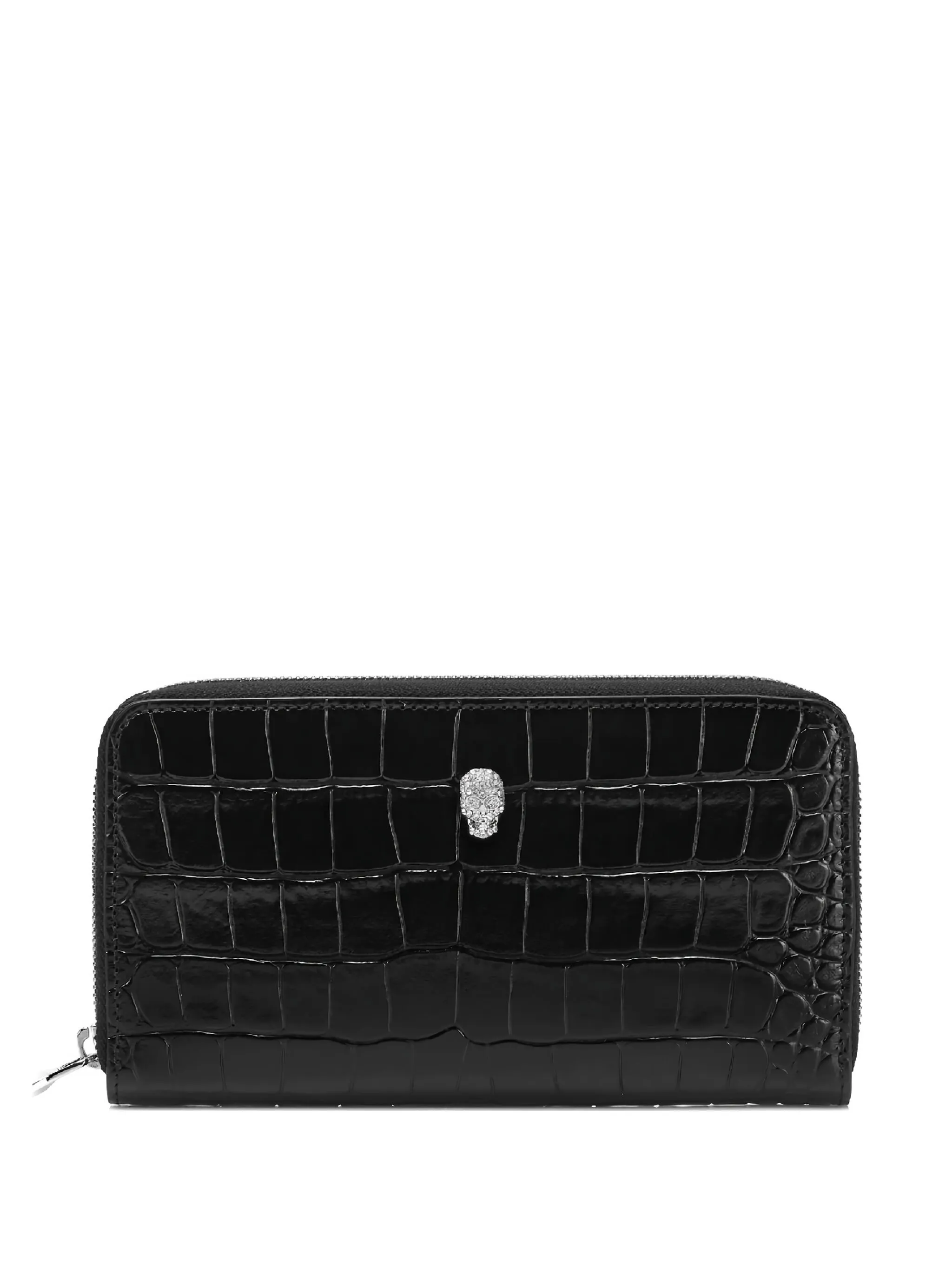 Кошелек с крокодиловым эффектом, украшенный черепом Philipp Plein, черный
Кошелек с крокодиловым эффектом, украшенный черепом Philipp Plein, черный