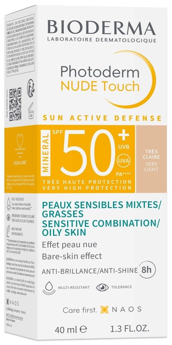 Bioderma, Photoderm Nude Touch Mineral, Очень легкая тональная основа SPF 50+, 40 мл
Bioderma, Photoderm Nude Touch Mineral, Очень легкая тональная основа SPF 50+, 40 мл