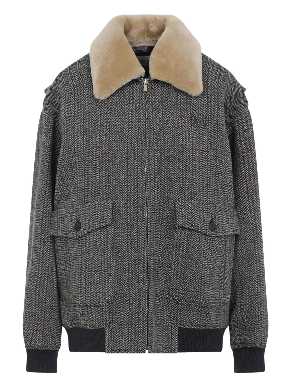 Клетчатый бомбер с меховым воротником MIU MIU, серый
Клетчатый бомбер с меховым воротником MIU MIU, серый