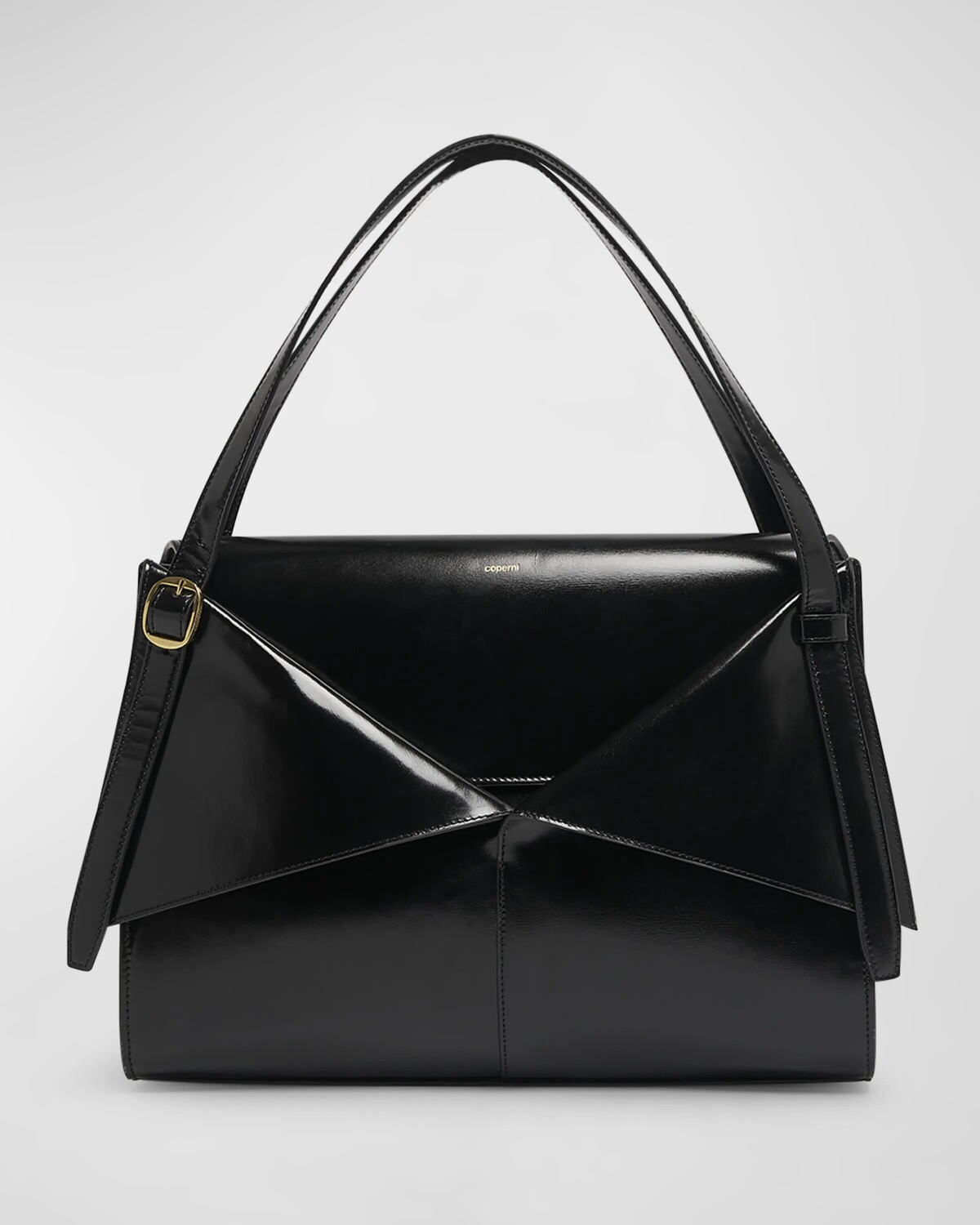Сумка на плечо из глянцевой жесткой кожи на ремне Coperni, черный
Сумка на плечо из глянцевой жесткой кожи на ремне Coperni, черный