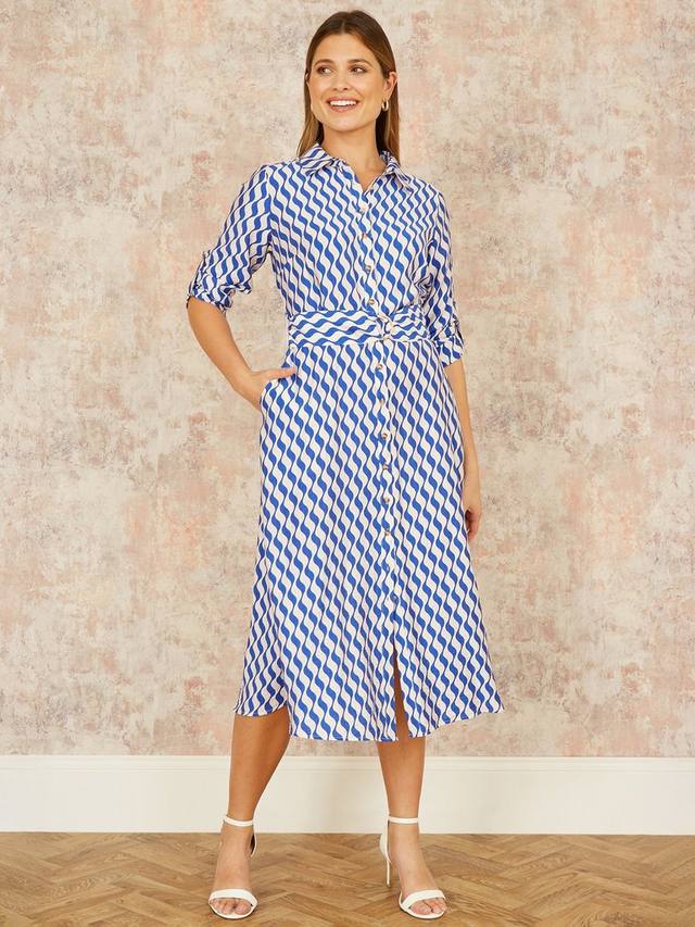 Платье миди-рубашка с геометрическим завитком Yumi, синий
Платье миди-рубашка с геометрическим завитком Yumi, синий