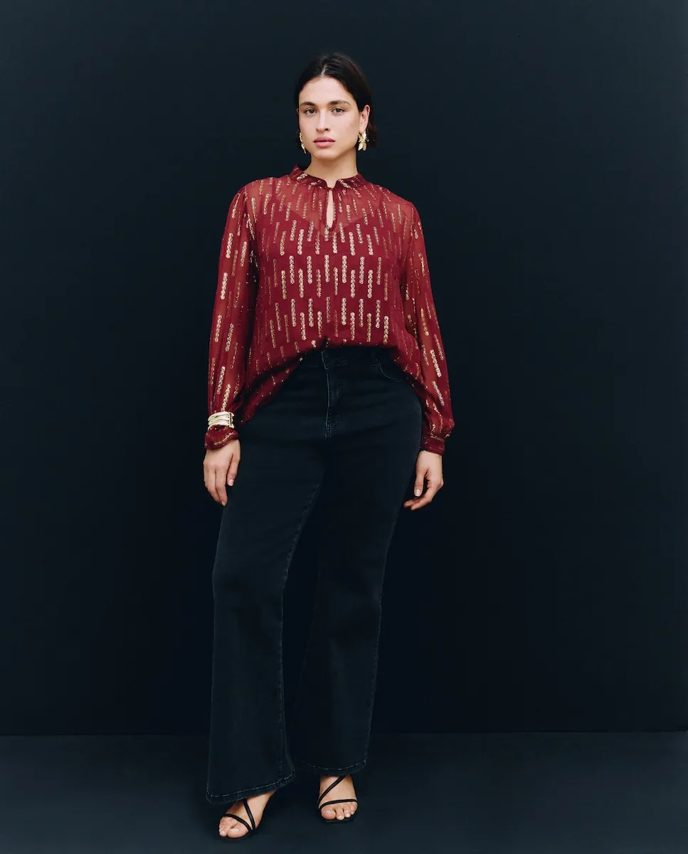 Однотонная блузка с длинным рукавом для женщин Couchel, бордовый
Однотонная блузка с длинным рукавом для женщин Couchel, бордовый