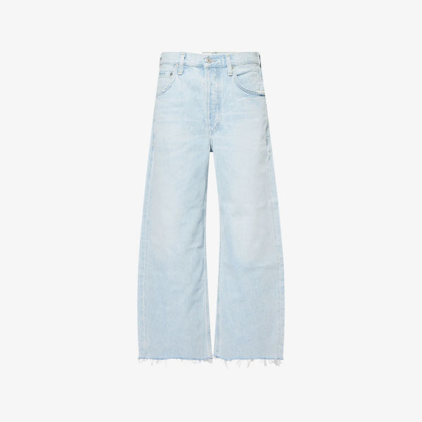 Джинсы Citizens Of Humanity Ayla укороченные с рваным краем и широкими штанинами, индиго
Джинсы Citizens Of Humanity Ayla укороченные с рваным краем и широкими штанинами, индиго