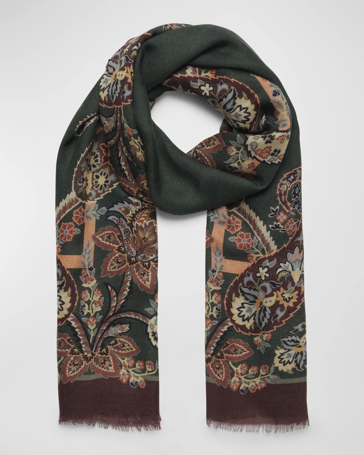 Шарф из шерсти и кашемира с цветочным принтом Etro, цвет Green Print
Шарф из шерсти и кашемира с цветочным принтом Etro, цвет Green Print