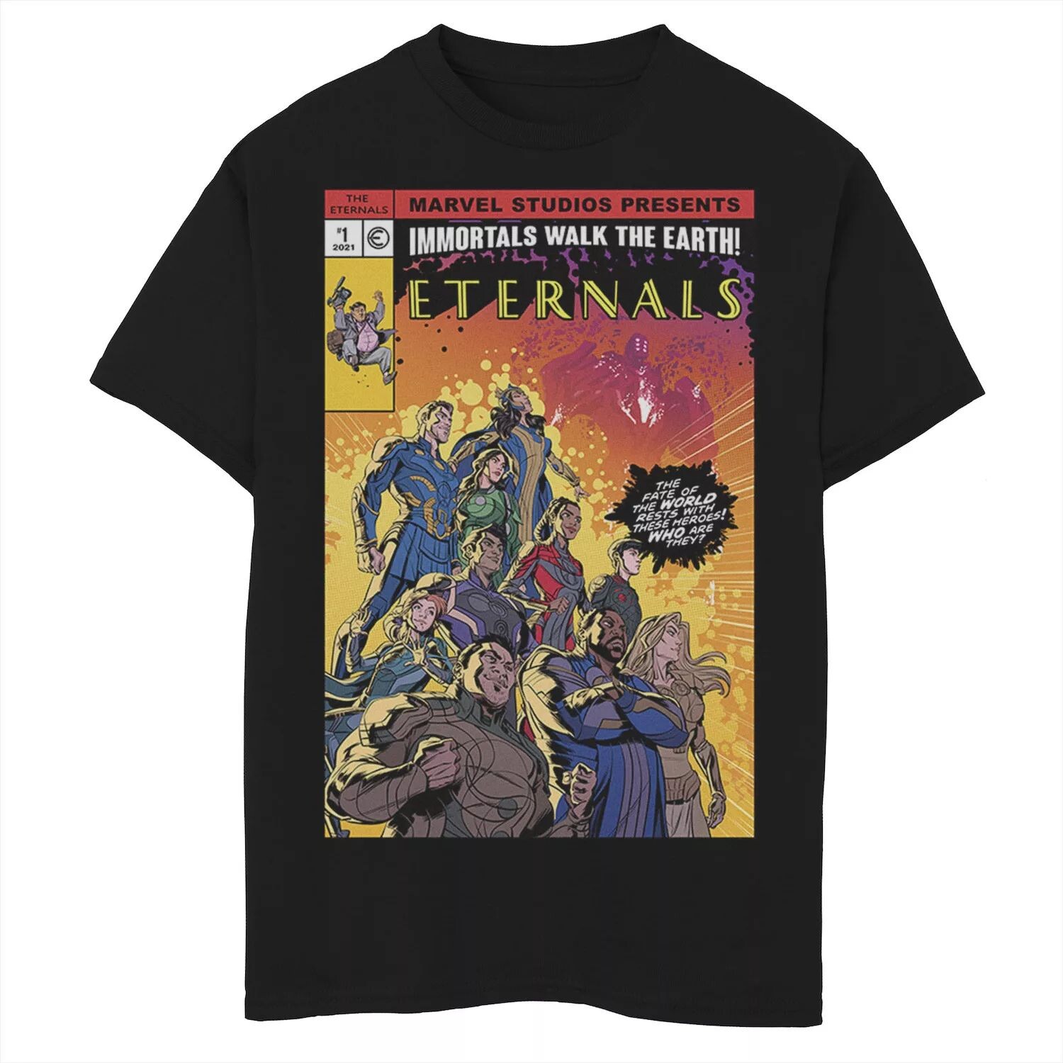 Футболка с обложкой ретро-комикса Marvel Eternals для мальчиков 8–20 лет и постером с графикой Licensed Character
Футболка с обложкой ретро-комикса Marvel Eternals для мальчиков 8–20 лет и постером с графикой Licensed Character