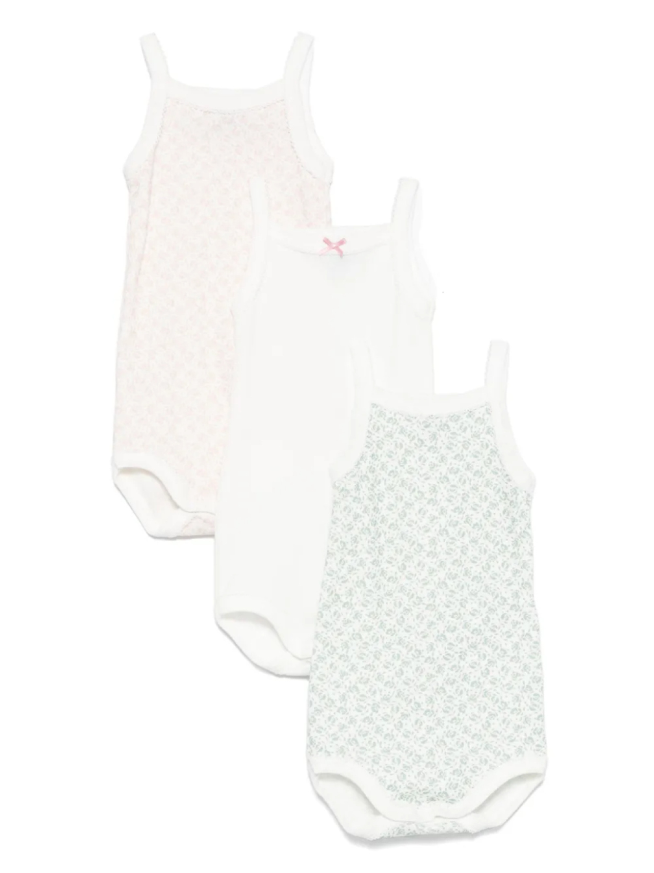 Детские комбинезоны Petit Bateau с цветочным принтом (набор из трех штук), розовый 
Детские комбинезоны Petit Bateau с цветочным принтом (набор из трех штук), розовый