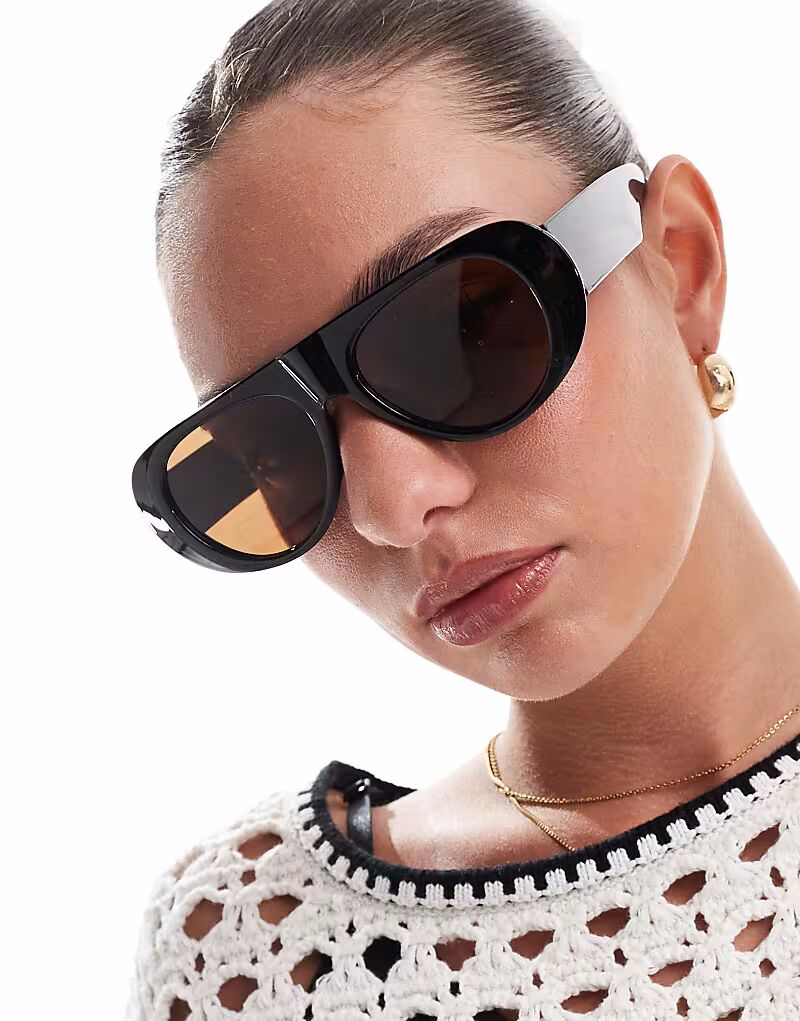 Солнцезащитные очки-авиаторы AJ Morgan с плоским верхом черного цвета с коричневыми линзами
Солнцезащитные очки-авиаторы AJ Morgan с плоским верхом черного цвета с коричневыми линзами