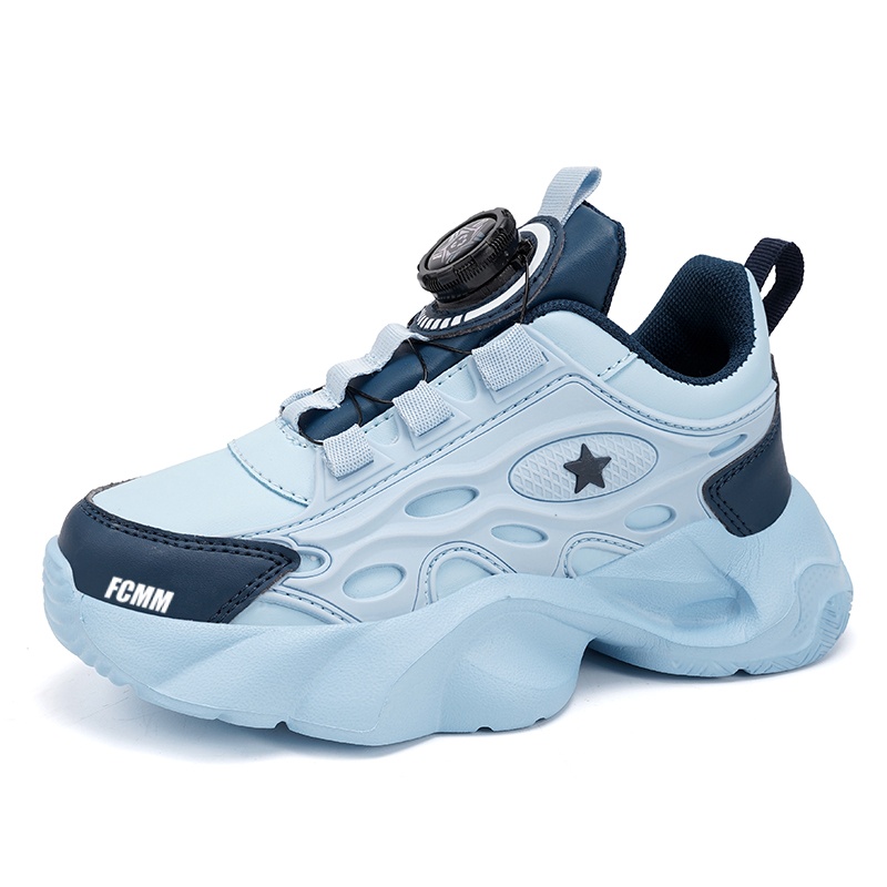 Прочные дышащие полувысокие повседневные кроссовки детские FCMM, синий 
Прочные дышащие полувысокие повседневные кроссовки детские FCMM, синий