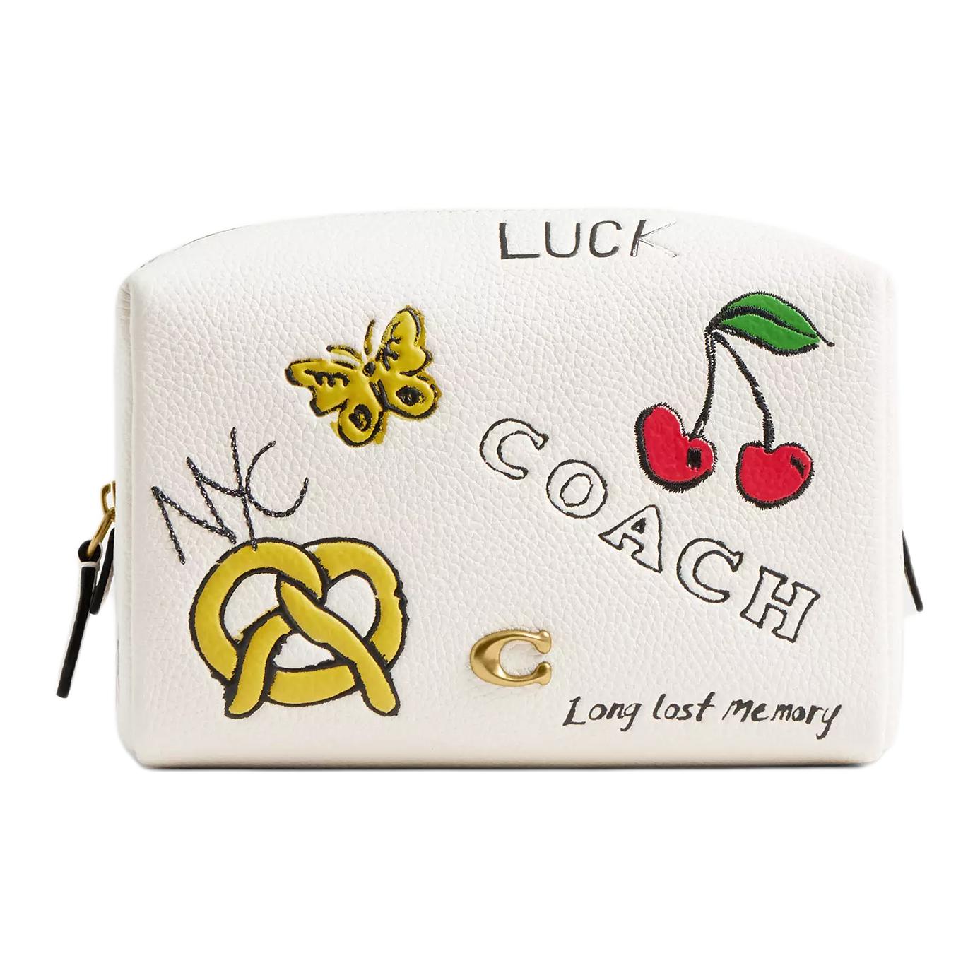 COACH Кожаная косметичка Essential Leather Makeup Bag Small для женщин, цвет Chalk и Multicolor
COACH Кожаная косметичка Essential Leather Makeup Bag Small для женщин, цвет Chalk и Multicolor