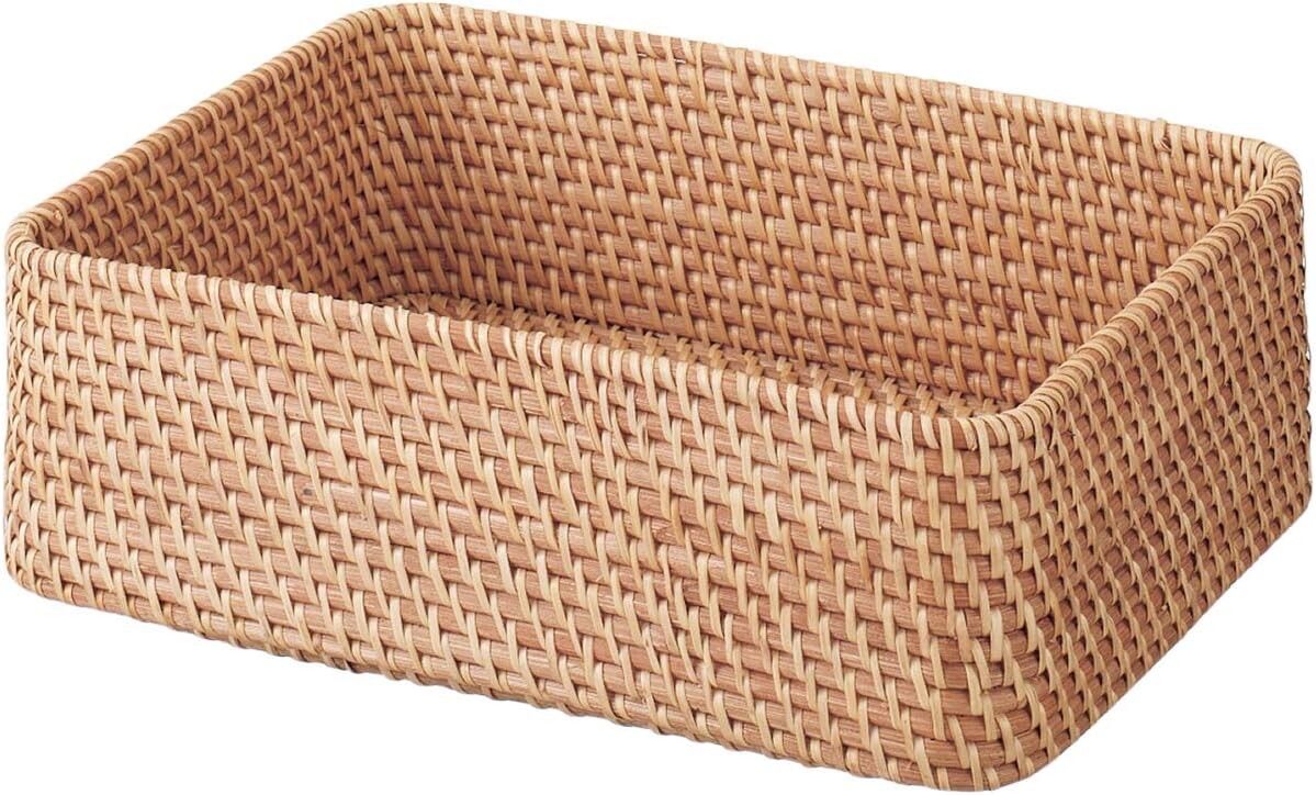 MUJI 47381290 Перекрывающаяся прямоугольная корзина из ротанга, маленькая (V), прибл. Ширина 14,2 х Глубина 10,2 х Высота 4,7 дюйма (36 х 26 х 12 см), Khak
MUJI 47381290 Перекрывающаяся прямоугольная корзина из ротанга, маленькая (V), прибл. Ширина 14,2 х Глубина 10,2 х Высота 4,7 дюйма (36 х 26 х 12 см), Khak
