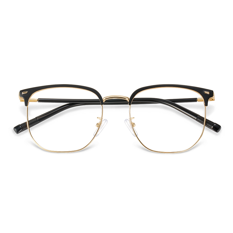 MK MINGKU Квадратная оправа для очков унисекс, Gold/Black Frame