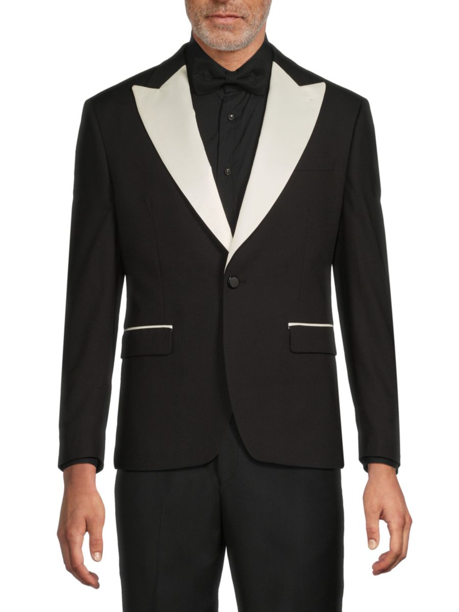 Современный крой смокингового пиджака с контрастными лацканами Karl Lagerfeld Paris, черный
Современный крой смокингового пиджака с контрастными лацканами Karl Lagerfeld Paris, черный