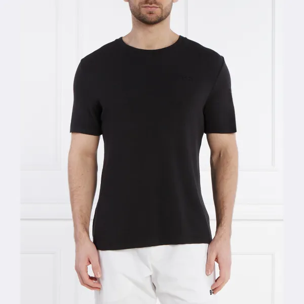 Футболка стандартного кроя в рубчик Boss, черный 
Футболка стандартного кроя в рубчик Boss, черный