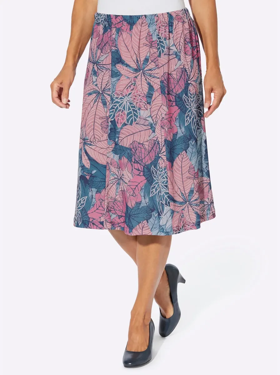 Классическая юбка из джерси Classic, цвет Jeansblau-Altrosa-Bedruckt 
Классическая юбка из джерси Classic, цвет Jeansblau-Altrosa-Bedruckt