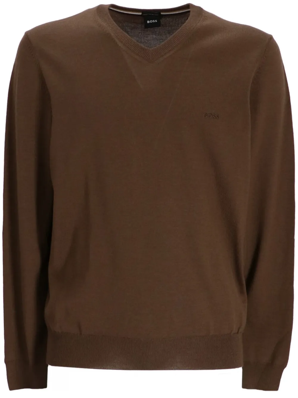 Джемпер из вирджинской шерсти с V-образным вырезом BOSS, коричневый
Джемпер из вирджинской шерсти с V-образным вырезом BOSS, коричневый
