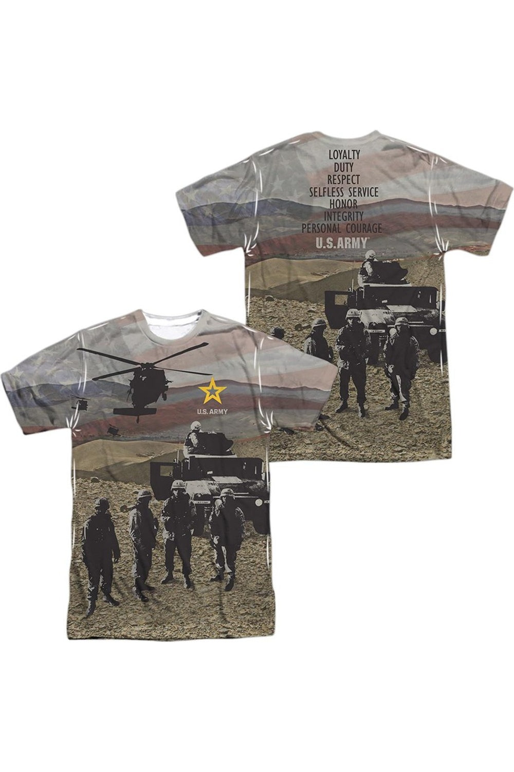 Футболка с коротким рукавом для взрослых из полиэстера US ARMY Values Crew Gildan, белый 
Футболка с коротким рукавом для взрослых из полиэстера US ARMY Values Crew Gildan, белый