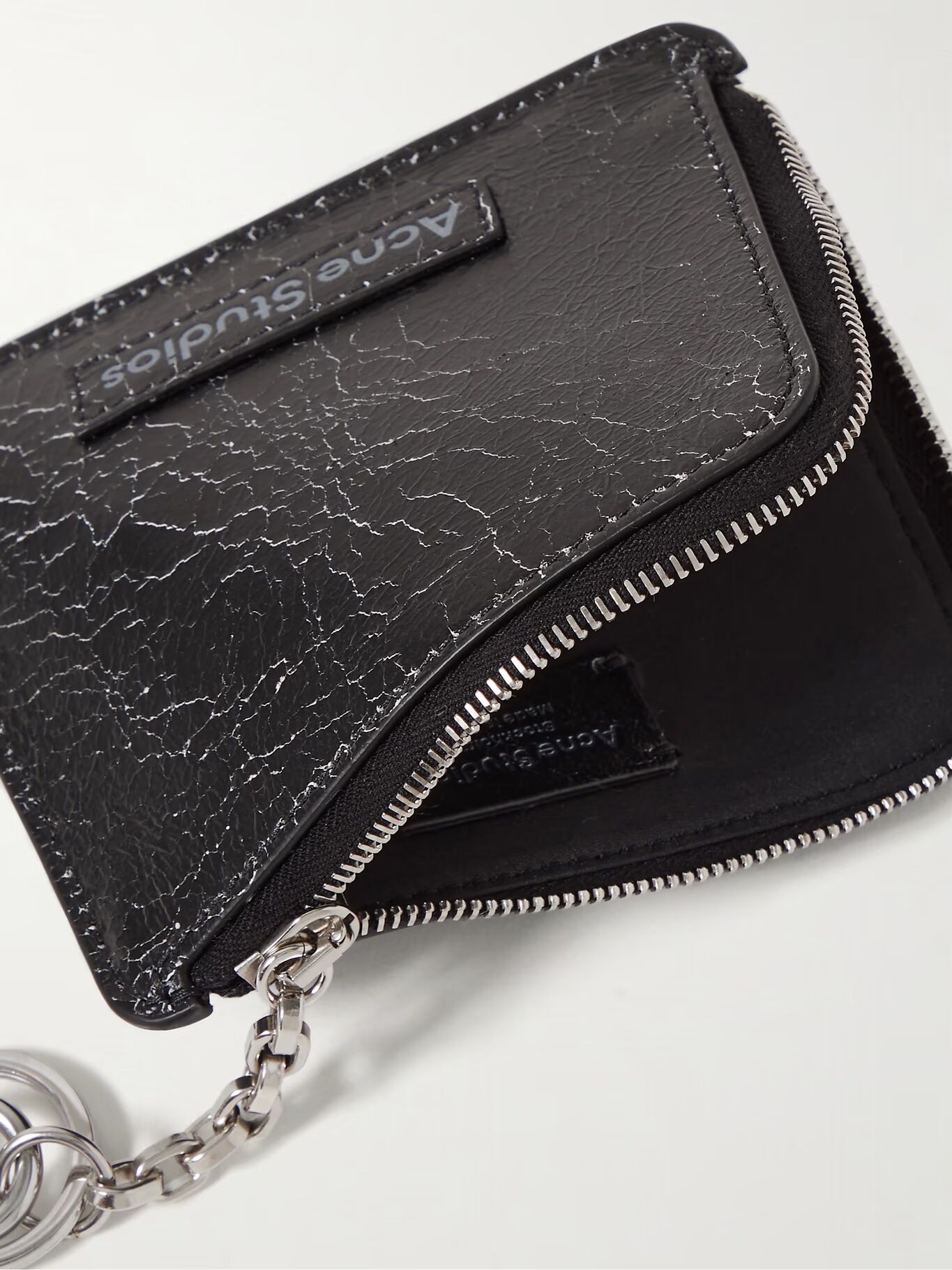 Кошелек из потрескавшейся кожи с логотипом и застежкой-молнией ACNE STUDIOS, черный
Кошелек из потрескавшейся кожи с логотипом и застежкой-молнией ACNE STUDIOS, черный