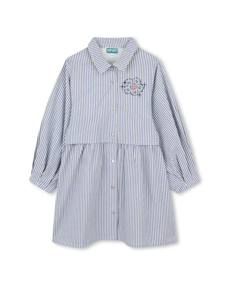 Детское платье голубого цвета из хлопка Kenzo Kids
Детское платье голубого цвета из хлопка Kenzo Kids