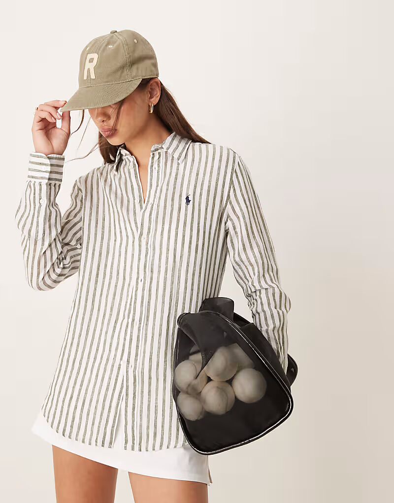 Рубашка Polo Ralph Lauren в полоску зеленого и белого цвета
Рубашка Polo Ralph Lauren в полоску зеленого и белого цвета