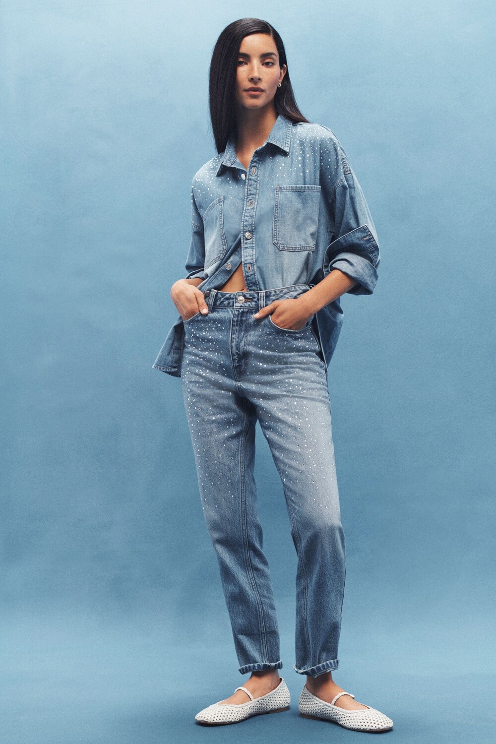 Джинсы Mom Fit с декором Next, синий
Джинсы Mom Fit с декором Next, синий