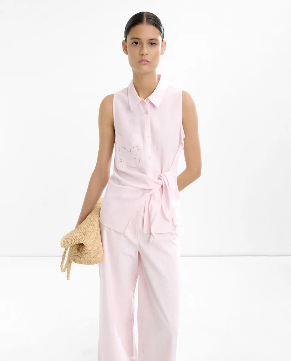 Топ женский в стиле рубашки с завязками Parfois, розовый
Топ женский в стиле рубашки с завязками Parfois, розовый