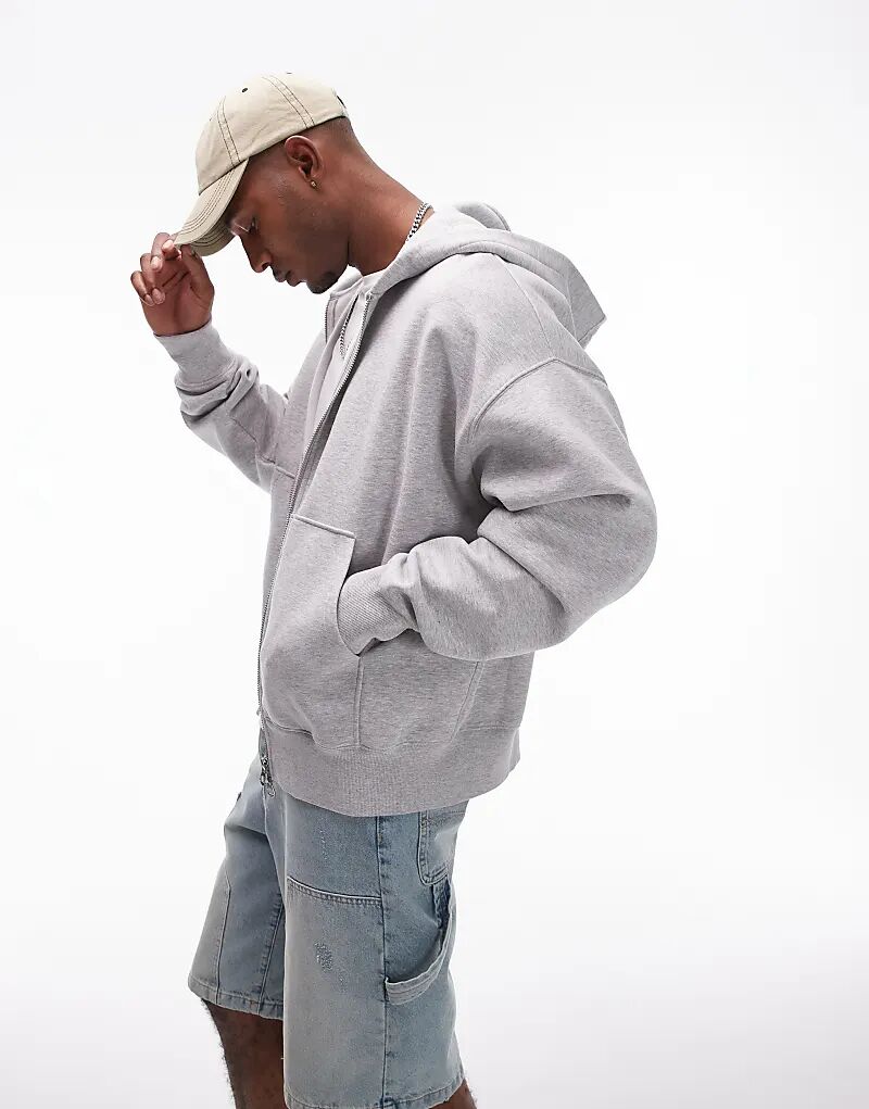 Премиальная плотная толстовка с капюшоном большого размера на молнии серого меланжевого цвета Topman
Премиальная плотная толстовка с капюшоном большого размера на молнии серого меланжевого цвета Topman