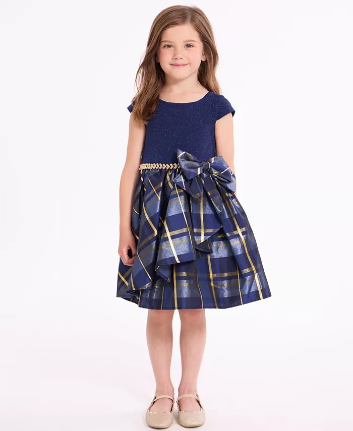 Детское платье с коротким рукавом Girls 2T-6X, переходящее от блестящей вязки к тафте каскадного кроя Bonnie Jean, синий
Детское платье с коротким рукавом Girls 2T-6X, переходящее от блестящей вязки к тафте каскадного кроя Bonnie Jean, синий