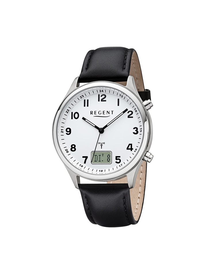 Радиоуправляемые аналогово-цифровые часы, черные, большие (примерно 40 мм), радиоуправляемые часы Regent
Радиоуправляемые аналогово-цифровые часы, черные, большие (примерно 40 мм), радиоуправляемые часы Regent