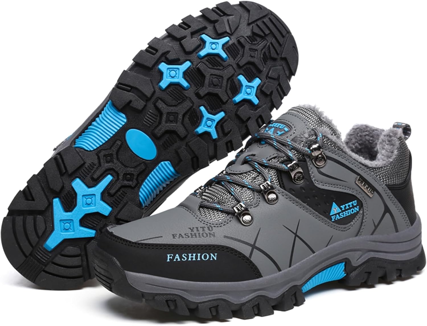 Мужские зимние кроссовки с меховой подкладкой, шнуровкой, противоскользящие, для походов, низкие, с круглым носком, износостойкие и удобные, повседневные спортивные обувь, подходящие для улицы, восхождений и пеших прогулок Qaoterod, серый
Мужские зимние кроссовки с меховой подкладкой, шнуровкой, противоскользящие, для походов, низкие, с круглым носком, износостойкие и удобные, повседневные спортивные обувь, подходящие для улицы, восхождений и пеших прогулок Qaoterod, серый