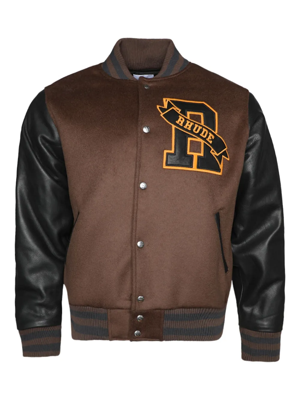 Куртка-бомбер с кожаными рукавами RHUDE, коричневый
Куртка-бомбер с кожаными рукавами RHUDE, коричневый