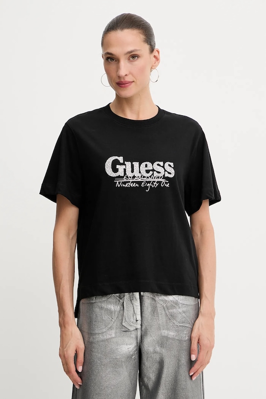Хлопковая футболка Guess, черный
Хлопковая футболка Guess, черный