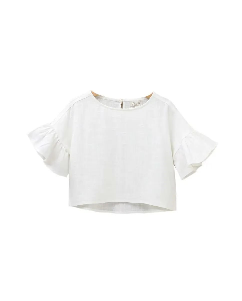 Белая блузка для девочки с рюшами на рукавах Dadati, белый
Белая блузка для девочки с рюшами на рукавах Dadati, белый