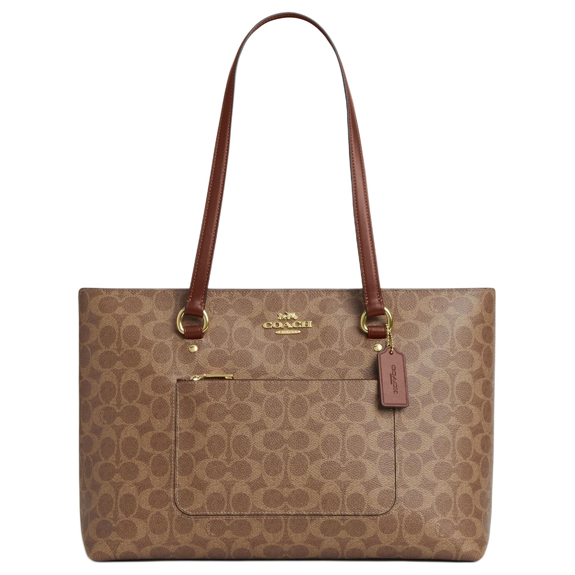 COACH Искусственная кожа с кожаной вставкой женская сумка через плечо большая коричневая желтая
COACH Искусственная кожа с кожаной вставкой женская сумка через плечо большая коричневая желтая