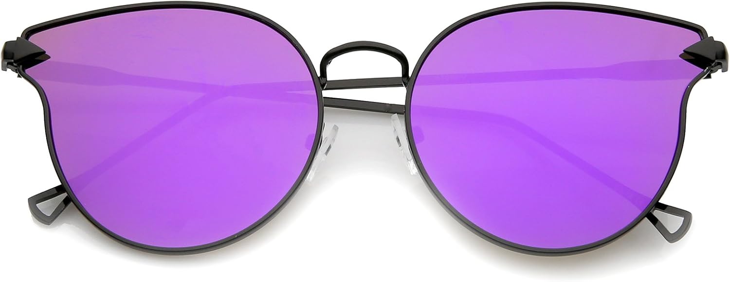 zeroUV - Солнцезащитные очки в форме «кошачий глаз» с металлической оправой и дужками в виде стрел, плоские линзы с цветным зеркальным покрытием, диаметр 58 мм, для женщин, Black / Purple Mirror
zeroUV - Солнцезащитные очки в форме «кошачий глаз» с металлической оправой и дужками в виде стрел, плоские линзы с цветным зеркальным покрытием, диаметр 58 мм, для женщин, Black / Purple Mirror