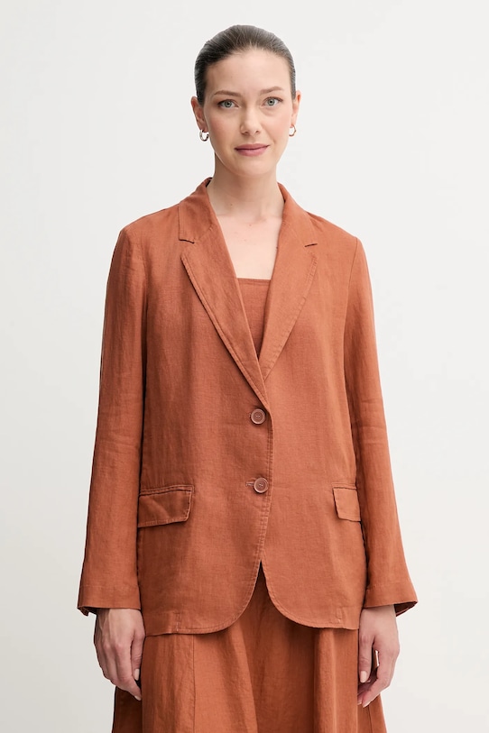 Льняной блейзер United Colors Of Benetton, коричневый
Льняной блейзер United Colors Of Benetton, коричневый