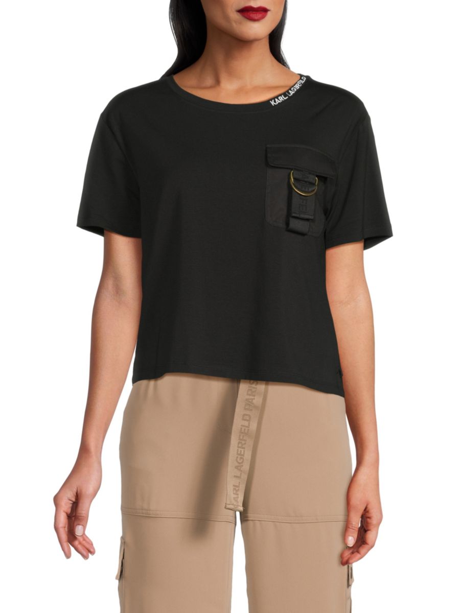 Футболка из хлопковой смеси с карманом Karl Lagerfeld Paris, черный
Футболка из хлопковой смеси с карманом Karl Lagerfeld Paris, черный