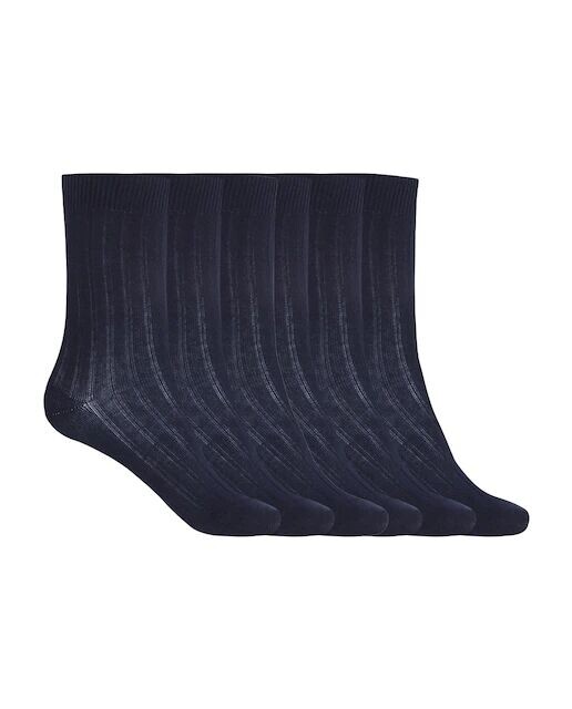 Набор из 6 пар хлопковых носков в рубчик Basix Punto Blanco, синий
Набор из 6 пар хлопковых носков в рубчик Basix Punto Blanco, синий