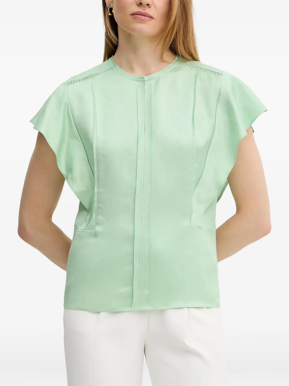 Топ с рукавами-крылышками BOSS, зеленый
Топ с рукавами-крылышками BOSS, зеленый