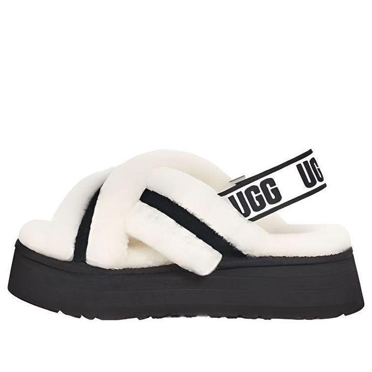 Сандалии (WMNS) UGG Disco Cross 'White Black', белый 
Сандалии (WMNS) UGG Disco Cross 'White Black', белый