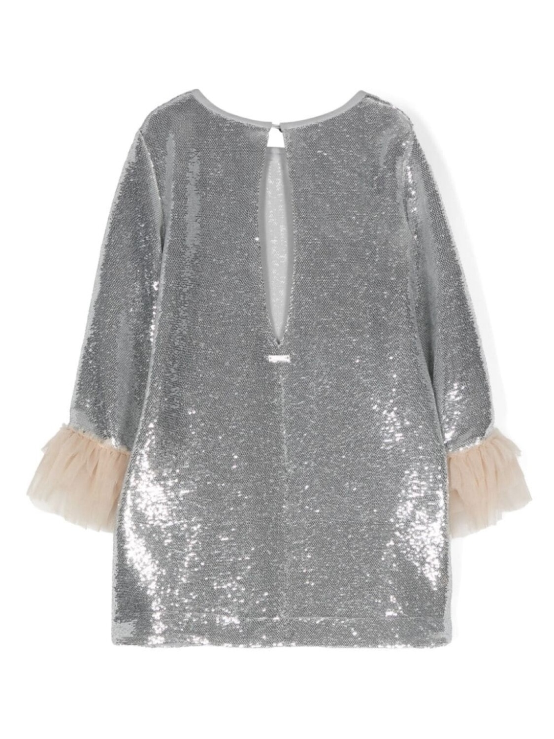 Monnalisa платье с круглым вырезом и пайетками, серебристый
Monnalisa платье с круглым вырезом и пайетками, серебристый