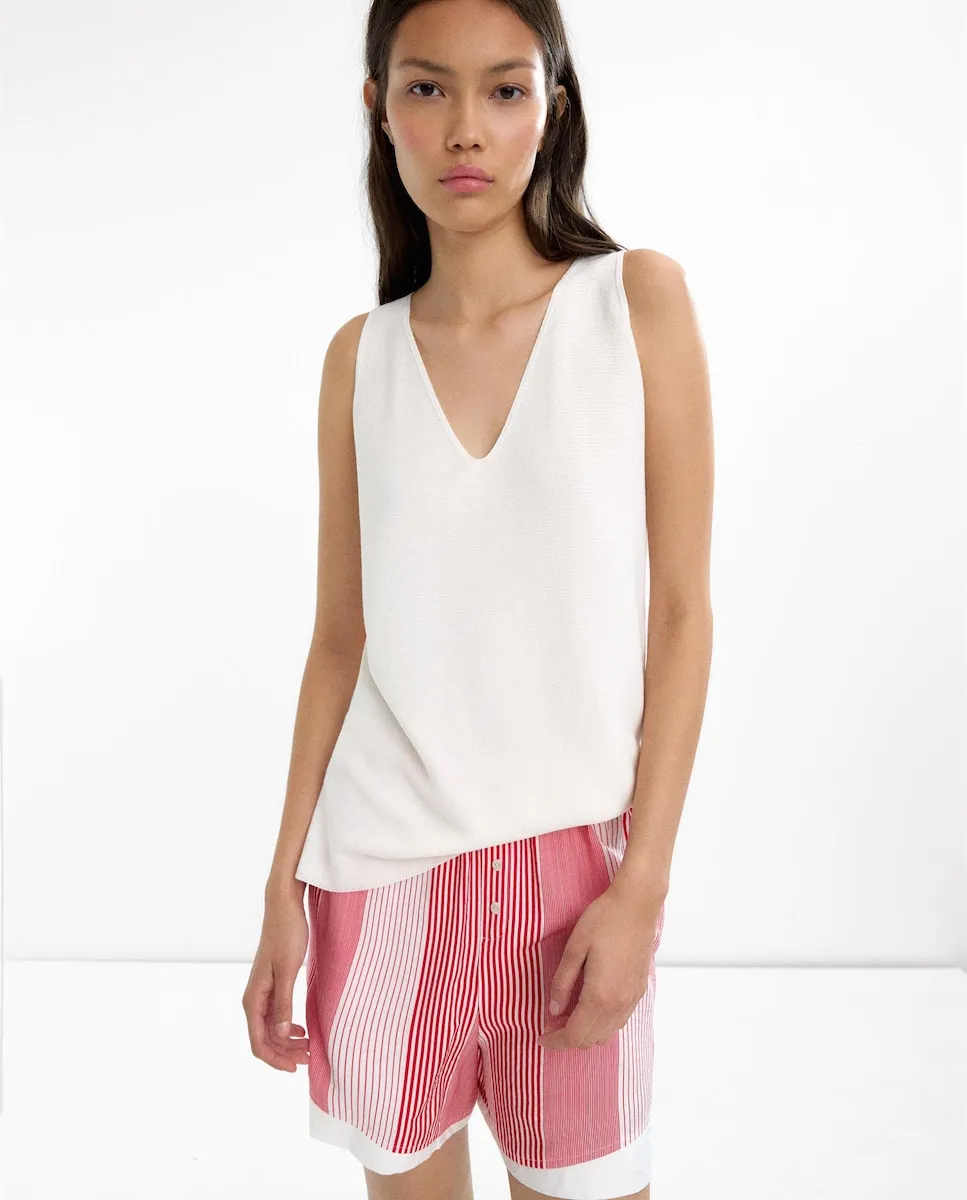 Женский топ из трикотажа без рукавов однотонный Parfois, белый
Женский топ из трикотажа без рукавов однотонный Parfois, белый