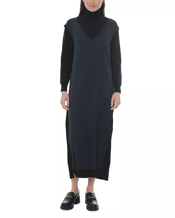 Платье, выполненное в смешанной технике Point, черный
Платье, выполненное в смешанной технике Point, черный