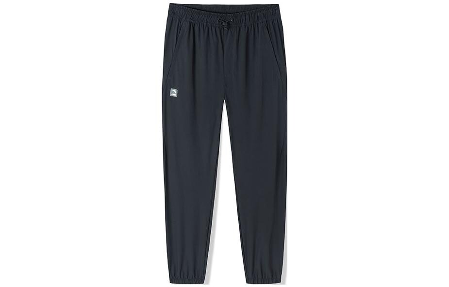 Трикотажные спортивные штаны мужские черные Anta, черный 
Трикотажные спортивные штаны мужские черные Anta, черный