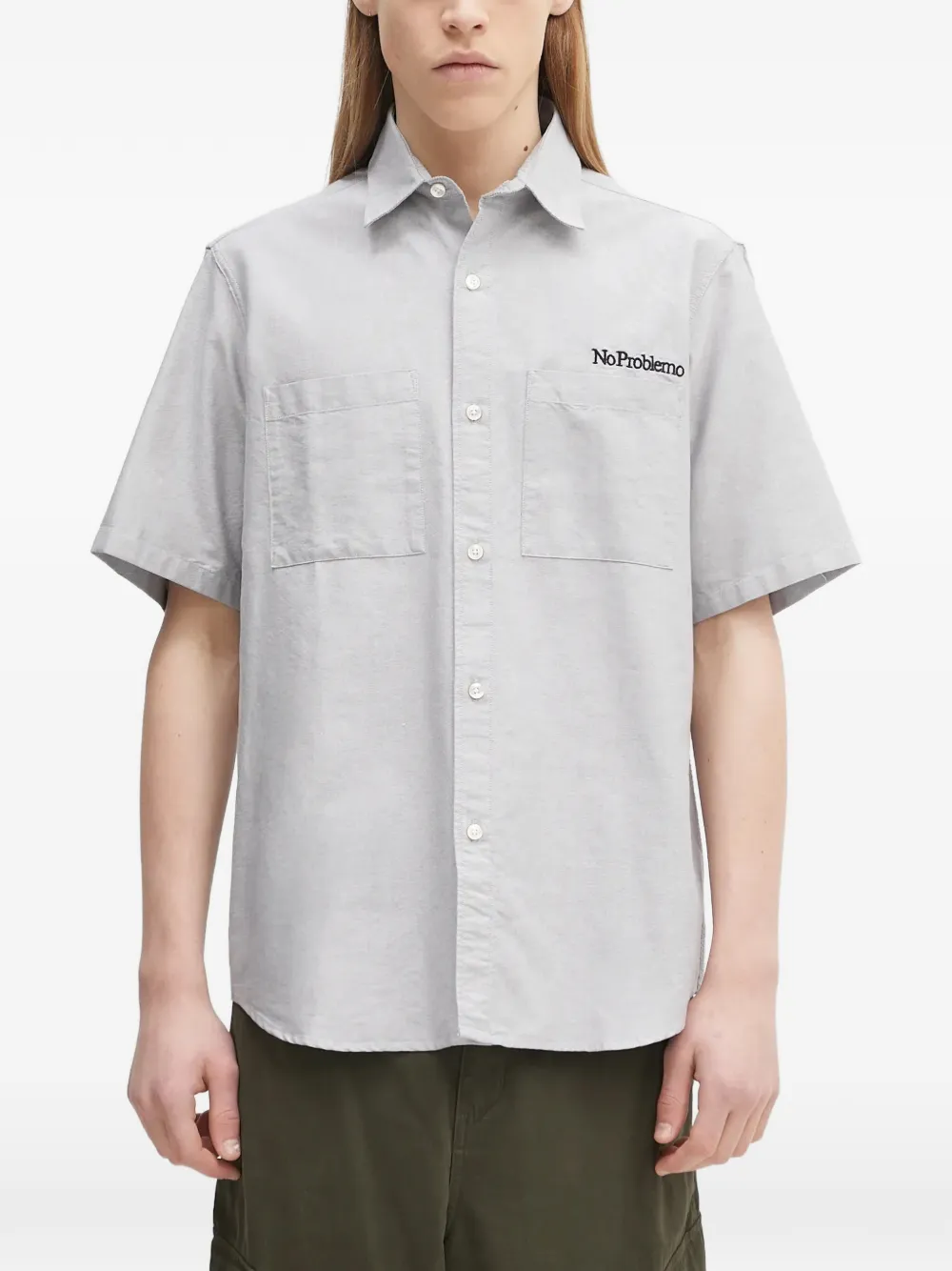 Рубашка с вышитым логотипом Aries, серый
Рубашка с вышитым логотипом Aries, серый