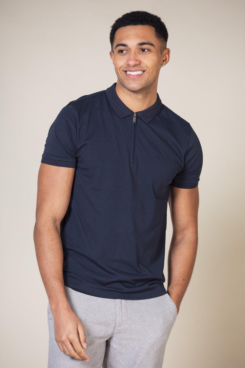 Хлопковая рубашка-поло с воротником на молнии Nines, синий
Хлопковая рубашка-поло с воротником на молнии Nines, синий