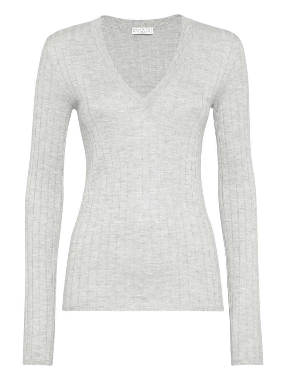 Топ в рубчик с V-образным вырезом Brunello Cucinelli, серый
Топ в рубчик с V-образным вырезом Brunello Cucinelli, серый